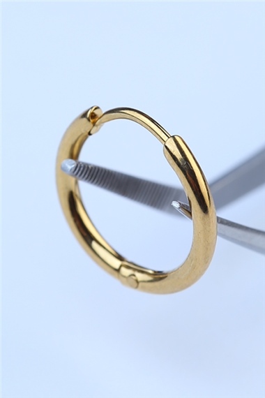 Düz Küpe (İnce) Küçük Boy Gold Piercing