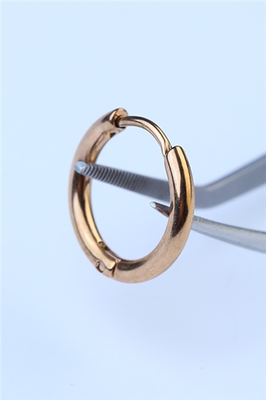 Düz Küpe (İnce) Küçük Boy Rose Gold Piercing