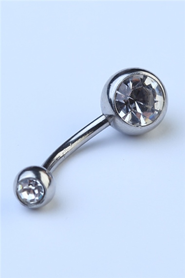 Düz Taşlı Göbek Silver Piercing
