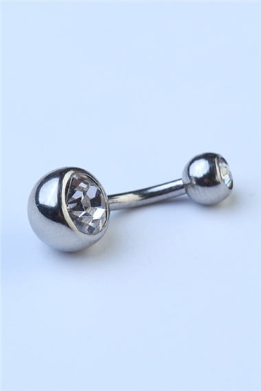 Düz Taşlı Göbek Silver Piercing