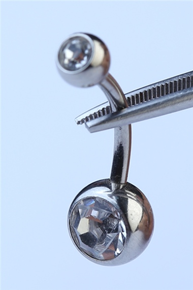 Düz Taşlı Göbek Silver Piercing