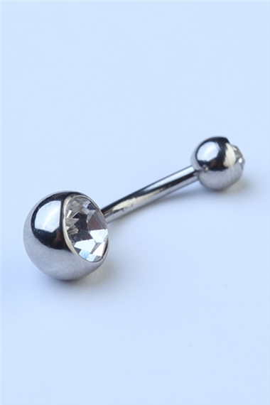 Düz Taşlı Göbek Silver Piercing