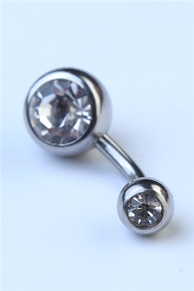 Düz Taşlı Göbek Silver Piercing