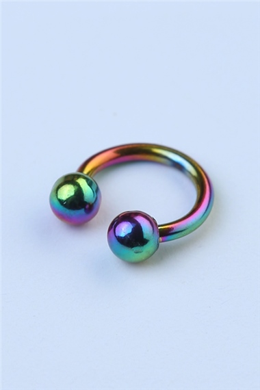 Düz Yarımay Hologram Piercing