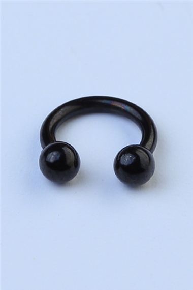 Düz Yarımay Siyah Piercing