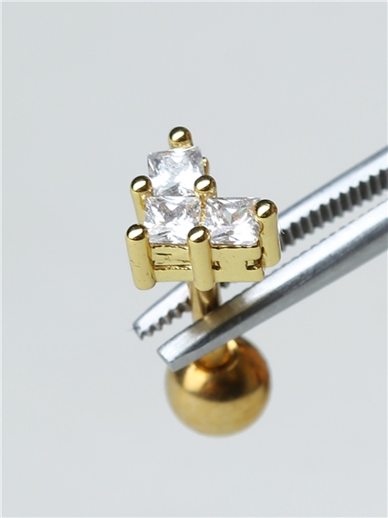 Geometric Kalp Gold Piercing