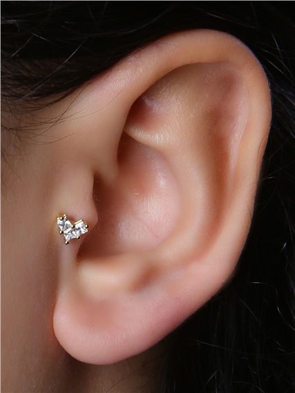 Geometric Kalp Gold Piercing