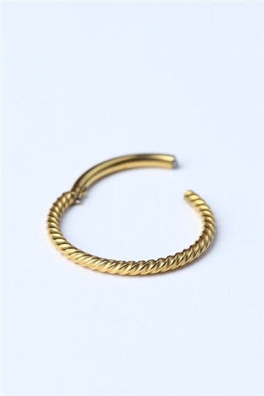 Hasır Gizli Kilit Büyük Boy Halka Gold Piercing