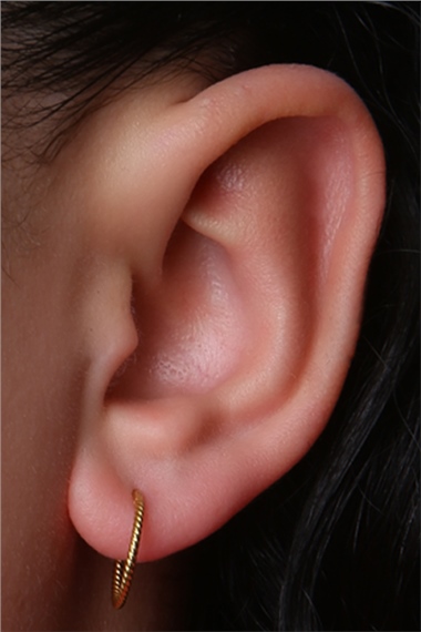 Hasır Gizli Kilit Büyük Boy Halka Gold Piercing