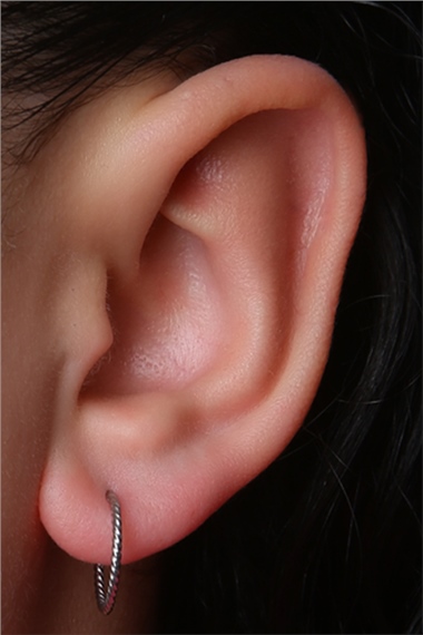Hasır Gizli Kilit Büyük Boy Halka Silver Piercing