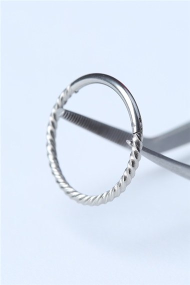 Hasır Gizli Kilit Büyük Boy Halka Silver Piercing
