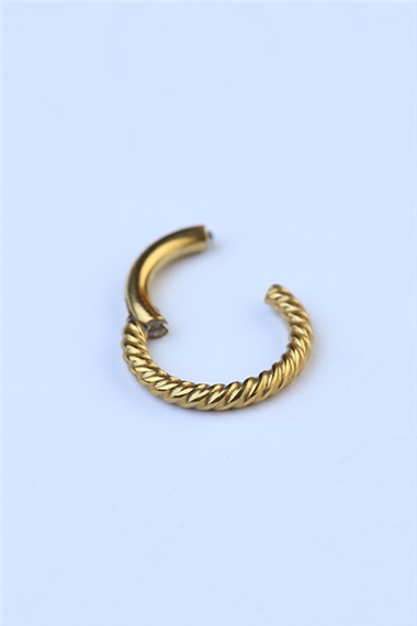 Hasır Gizli Kilit Halka Mini Boy Gold Piercing