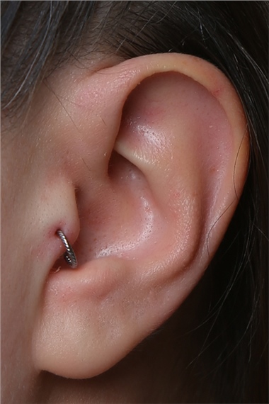 Hasır Gizli Kilit Halka Mini Boy Silver Piercing