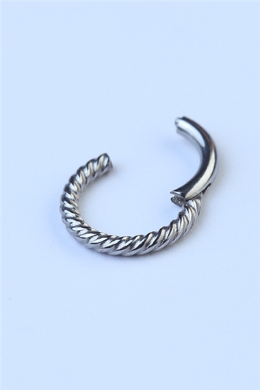 Hasır Gizli Kilit Halka Mini Boy Silver Piercing