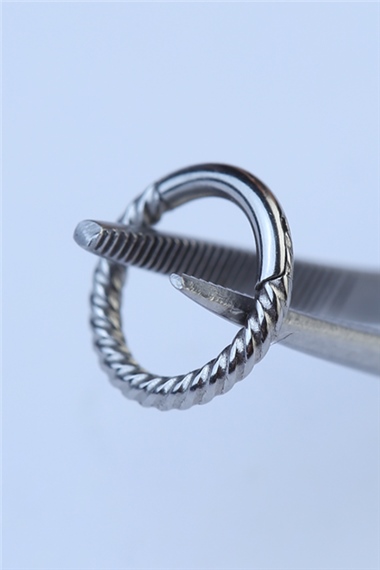 Hasır Gizli Kilit Halka Mini Boy Silver Piercing