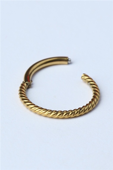 Hasır Gizli Kilit Küçük Boy Halka Gold Piercing