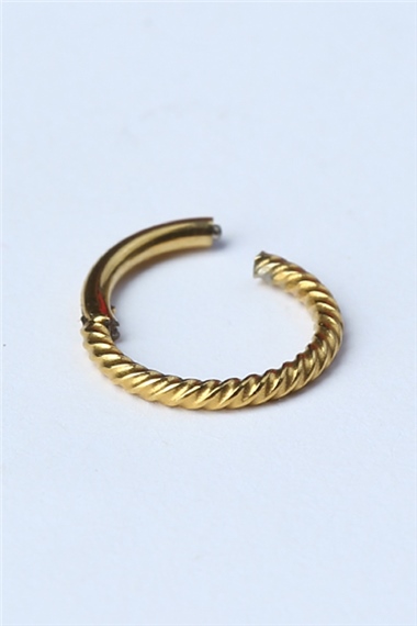 Hasır Gizli Kilit Orta Boy Halka Gold Piercing