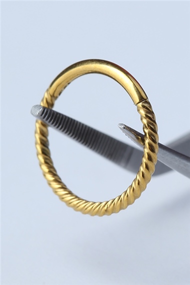 Hasır Gizli Kilit Orta Boy Halka Gold Piercing