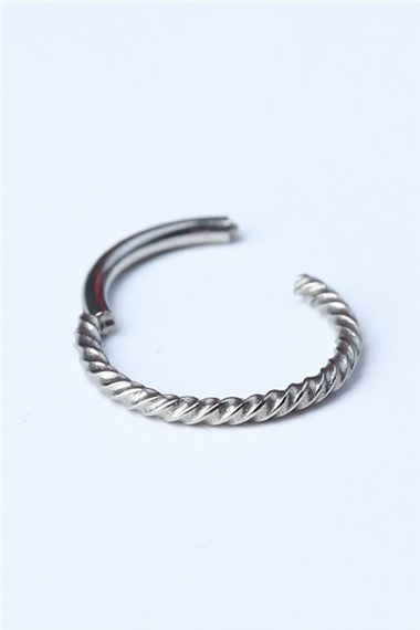 Hasır Gizli Kilit Orta Boy Halka Silver Piercing