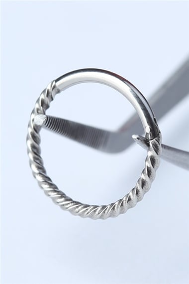 Hasır Gizli Kilit Orta Boy Halka Silver Piercing