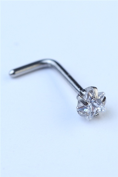 Hızma L Model Yıldız Taş Silver Piercing