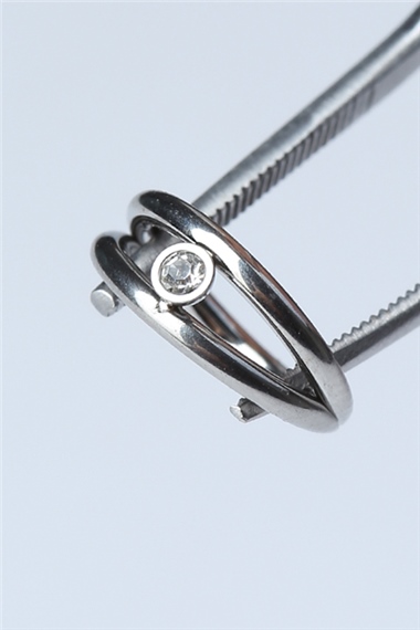 İki Sıra Taşlı Gizli Kilit Halka Silver Piercing