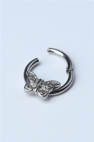 Kelebek Gizli Kilit Halka Silver Piercing
