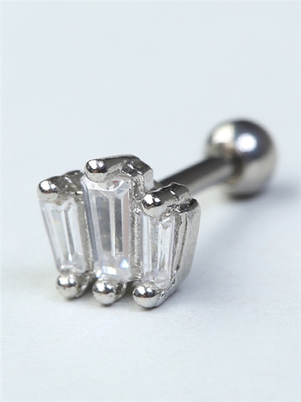 Kristal Taş Model Silver Piercing