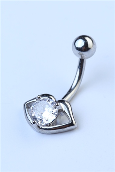 Lips Taşlı Silver Piercing