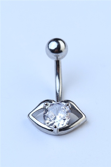 Lips Taşlı Silver Piercing