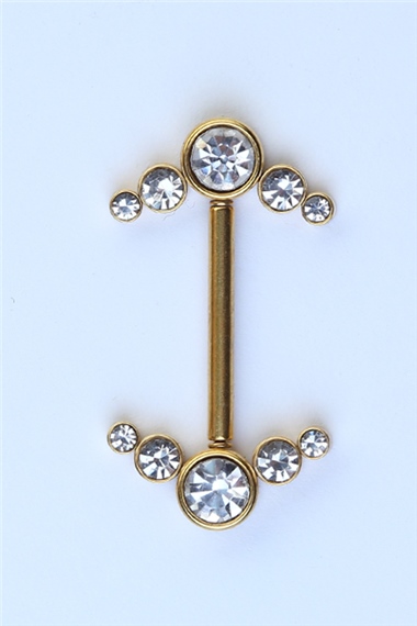 Nipple Çift Taraflı Beş Taş Gold Piercing