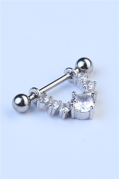 Nipple Sallantı Tek Taş Silver Piercing