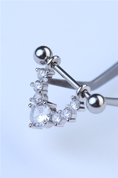 Nipple Sallantı Tek Taş Silver Piercing
