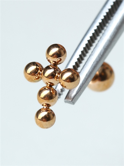 Nokta Haç Rose Gold Piercing