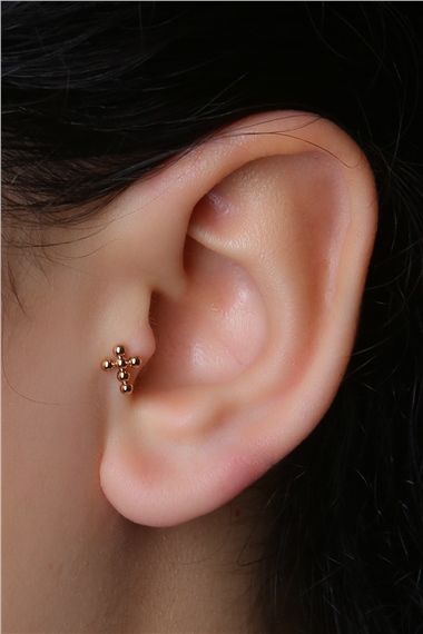 Nokta Haç Rose Gold Piercing