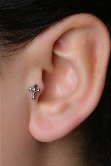 Nokta Haç Silver Piercing