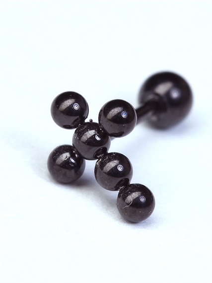 Nokta Haç Siyah Piercing