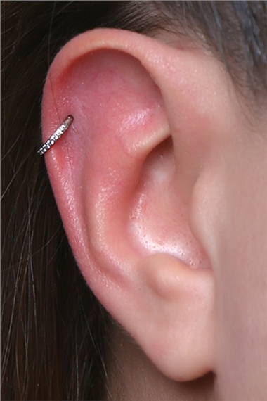 Önü Taşlı Gizli Kilit Halka Küçük Boy Silver Piercing