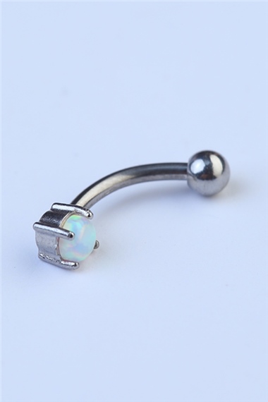 Opal Taşlı Kaş & Rook Silver Piercing