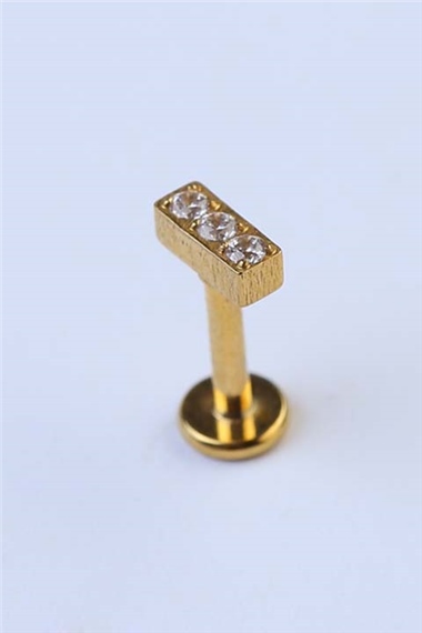 Parça Taş Baget Labret Gold Piercing