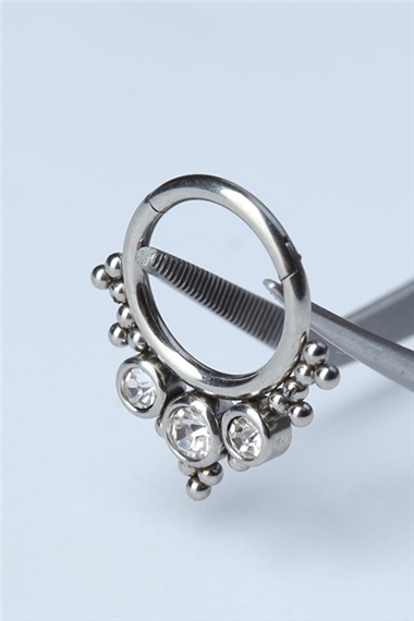 Retro Gizli Kilit Halka Silver Piercing