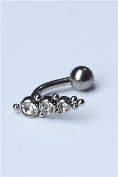 Retro Model Üstten Göbek Silver Piercing