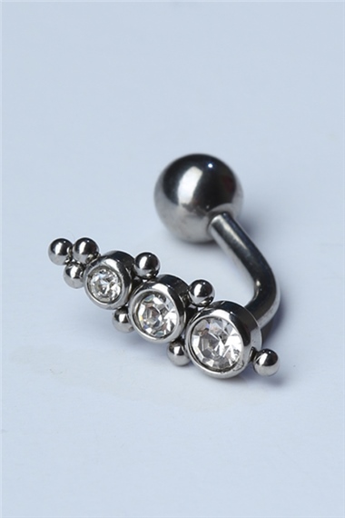 Retro Model Üstten Göbek Silver Piercing