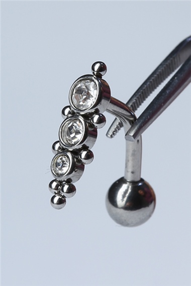 Retro Model Üstten Göbek Silver Piercing