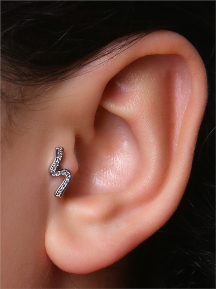 S Model Taşlı Toplu Labret Silver Piercing