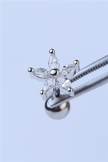Sabit Markiz Çiçek Silver Piercing 