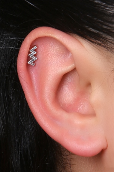 Sabit Zikzak Silver Piercing 