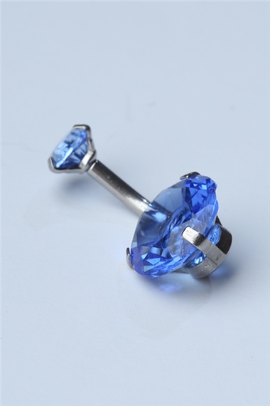 Safir Tek Taş Göbek Silver Piercing