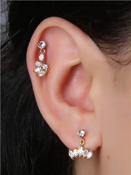 Sallanan Beşli Markiz Gold Piercing