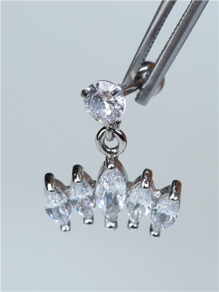 Sallanan Beşli Markiz Silver Piercing